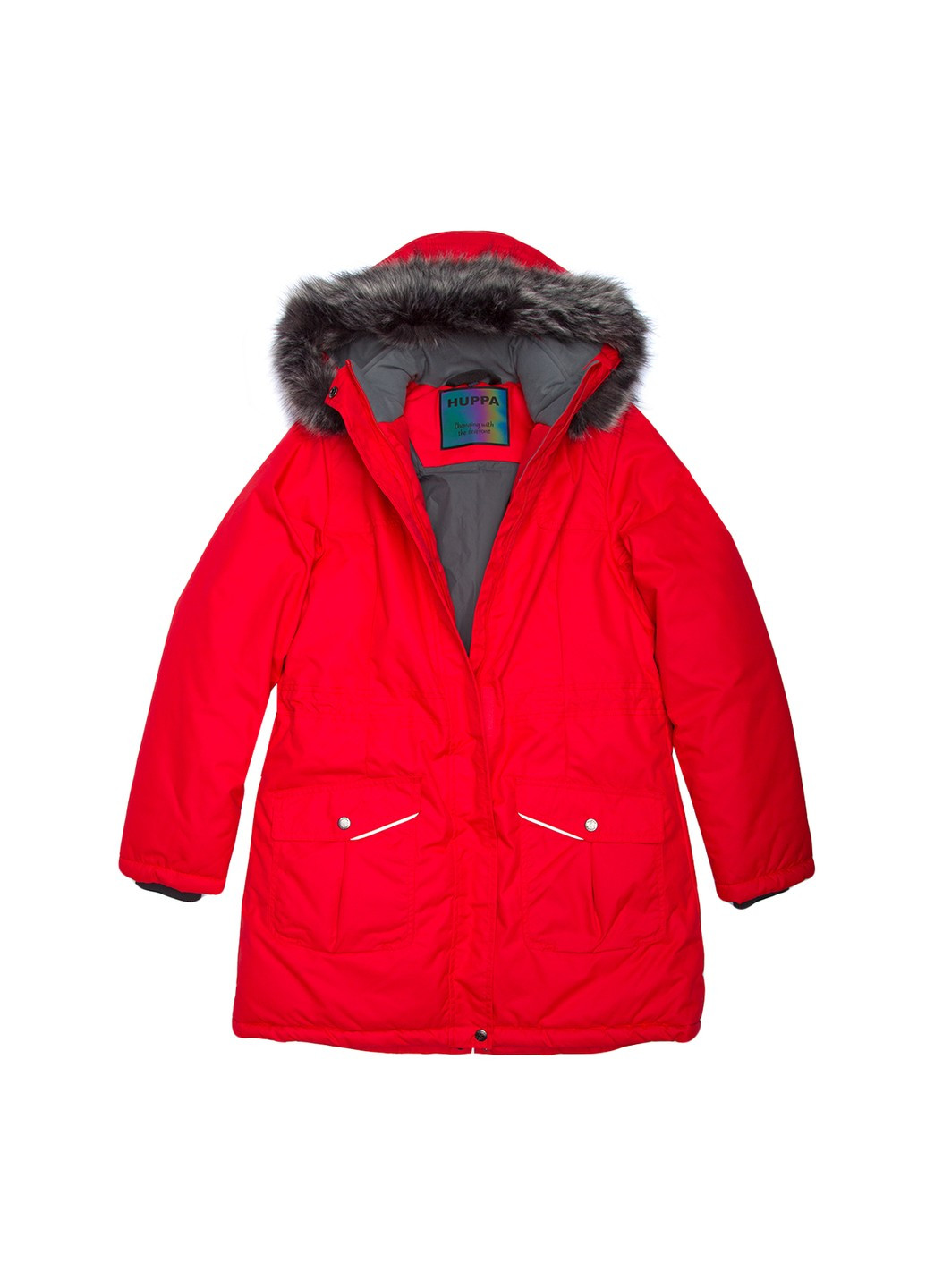Красная зимняя куртка удлиненная зимняя mona 2 Huppa