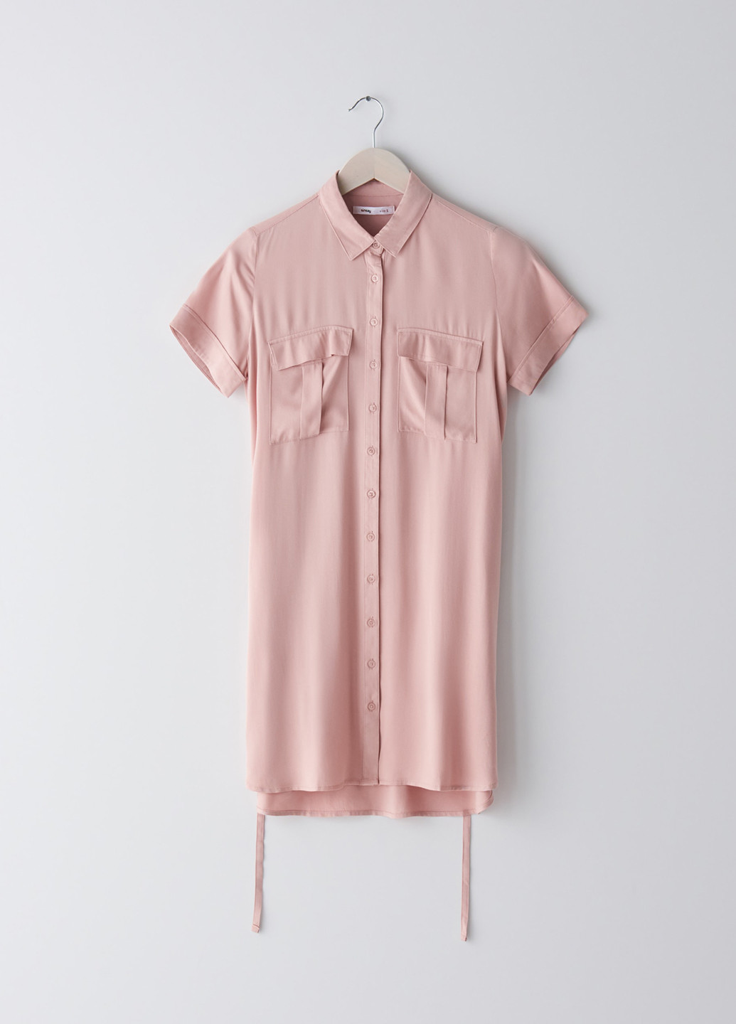 Розовое кэжуал платье рубашка Sinsay однотонное