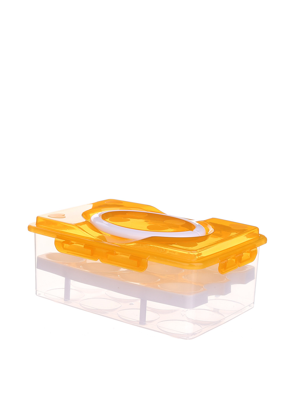 Контейнер для хранения яиц (24 яч.), 25х17,5х9 см TV-magazin однотонное оранжевое