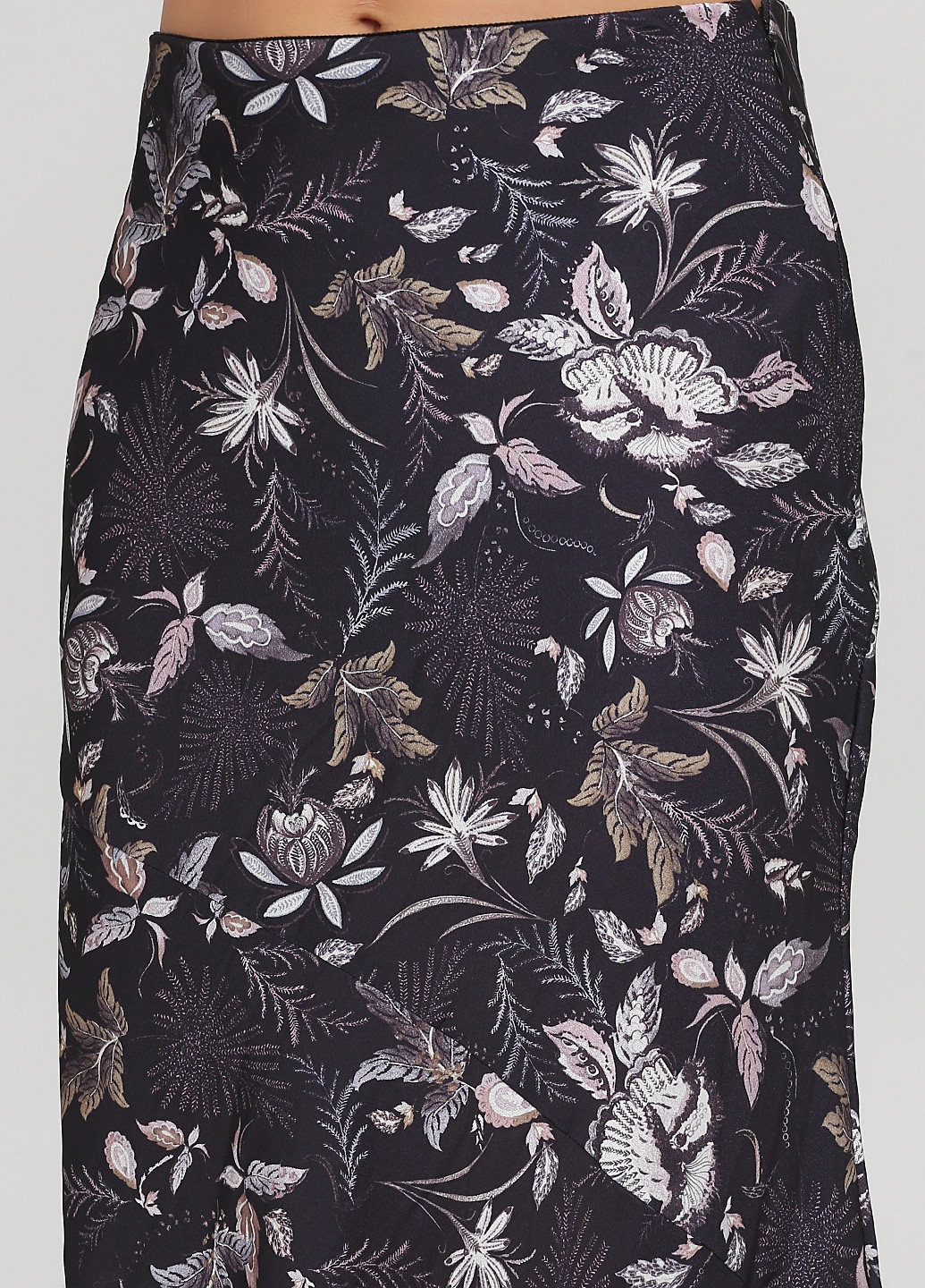 Темно-серая кэжуал цветочной расцветки юбка Next а-силуэта (трапеция)
