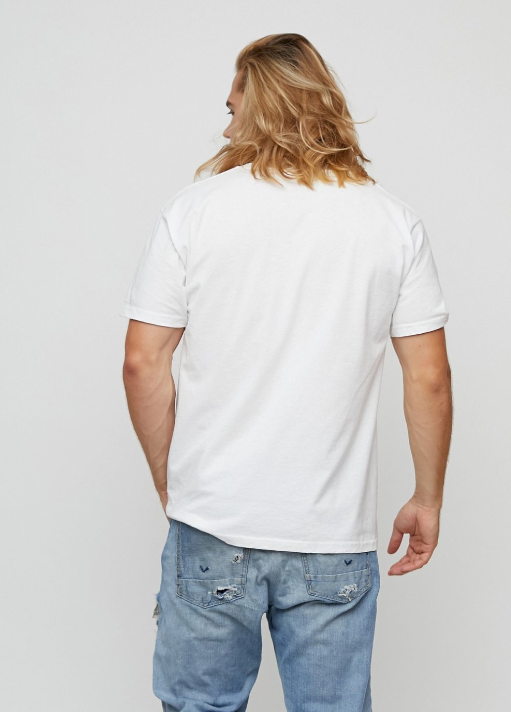 Біла футболка чоловіча basic /air print/ YAPPI