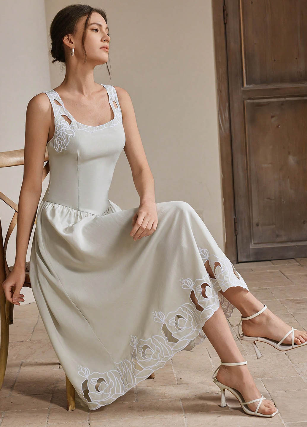 Світло-сіра кежуал сукня SHEIN однотонна