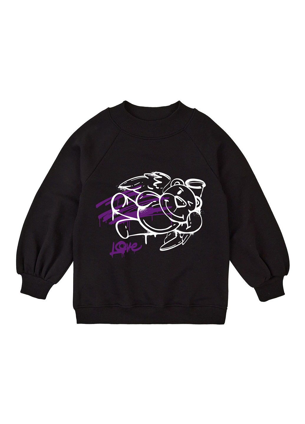 Garnamama свитшот рисунок черный кэжуал хлопок, трехнитка