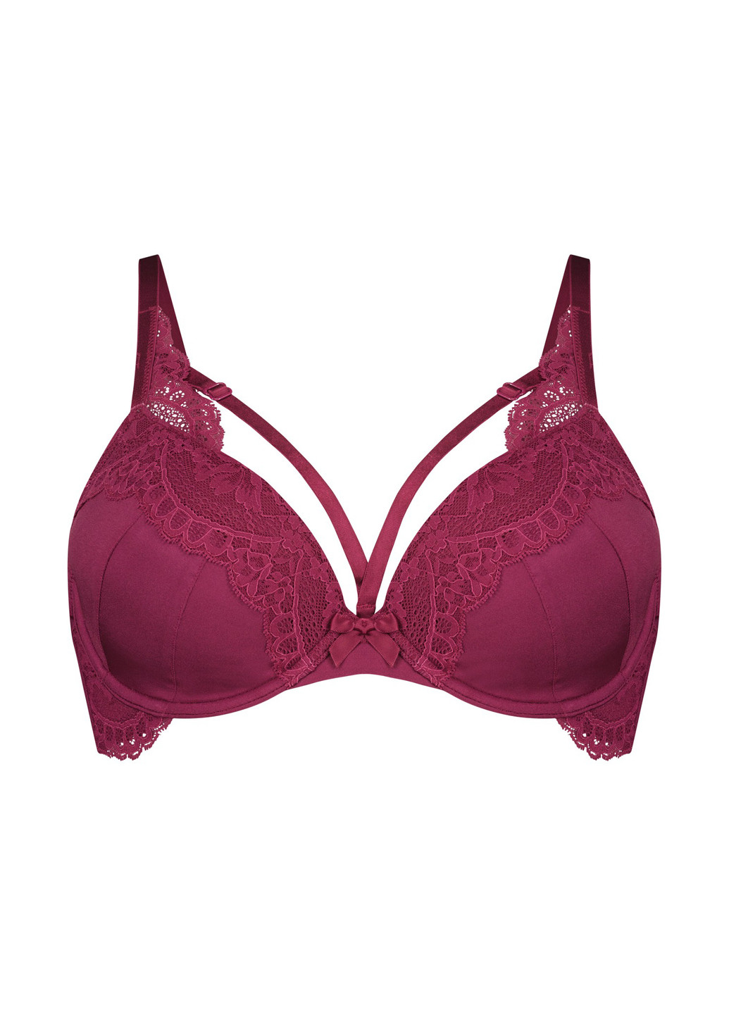 Бордовый балконет бюстгальтер Hunkemoller с косточками полиамид