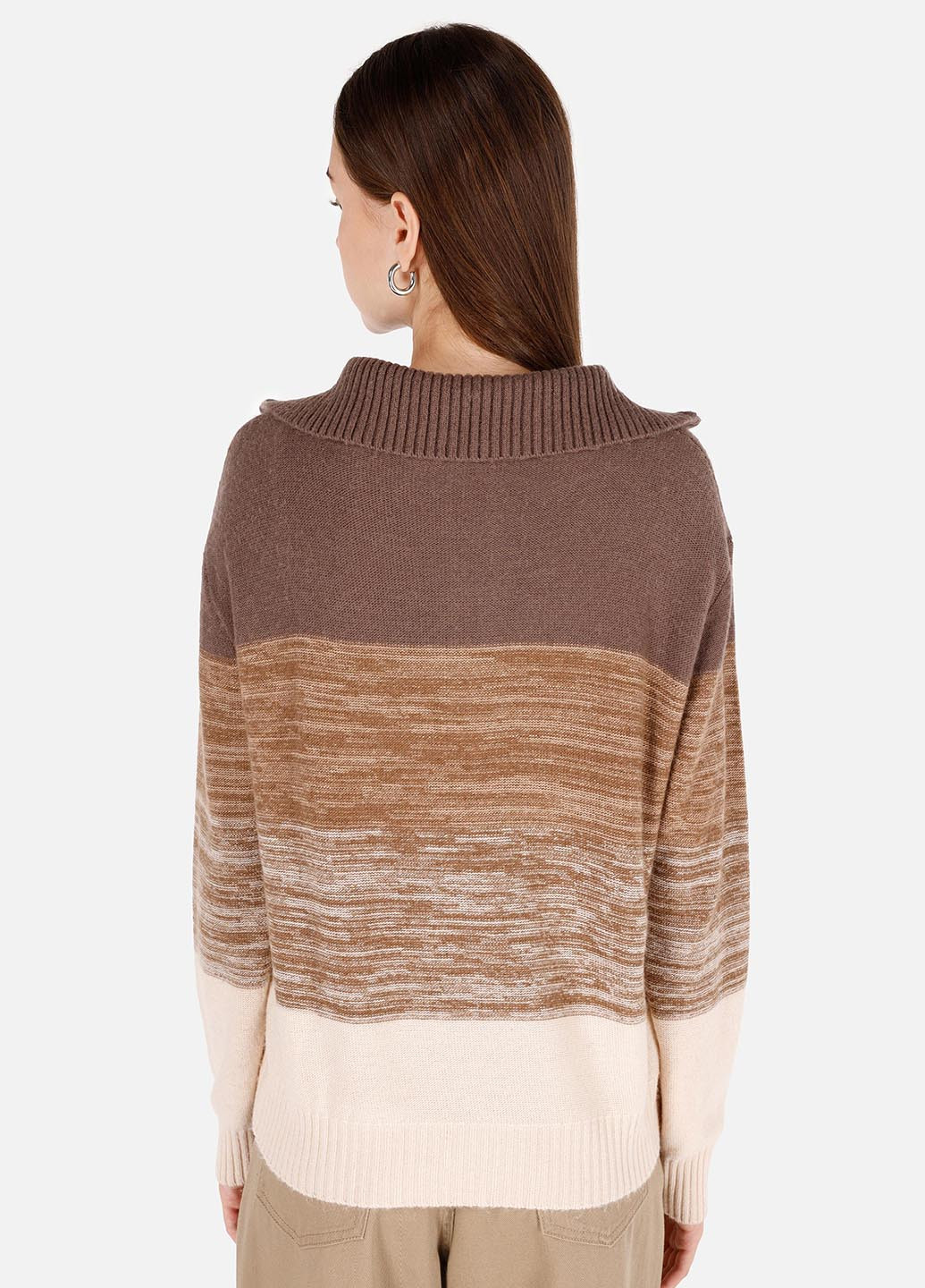 Кофейный демисезонный пуловер пуловер Colin's