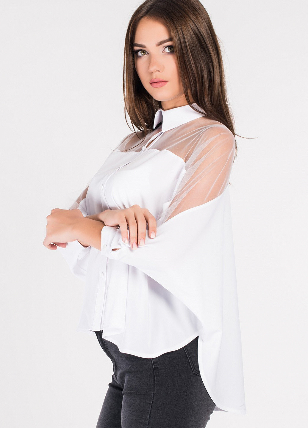 Белая демисезонная блуза Carica