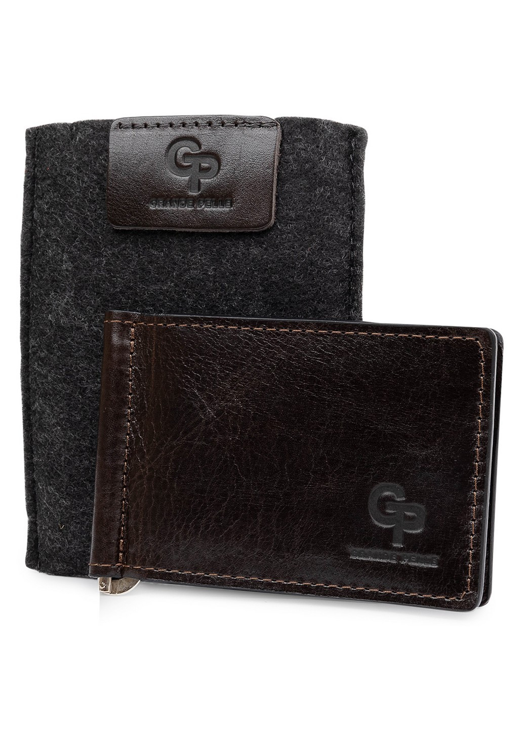 Затискач для купюр шкіряний Grande Pelle (252086632)