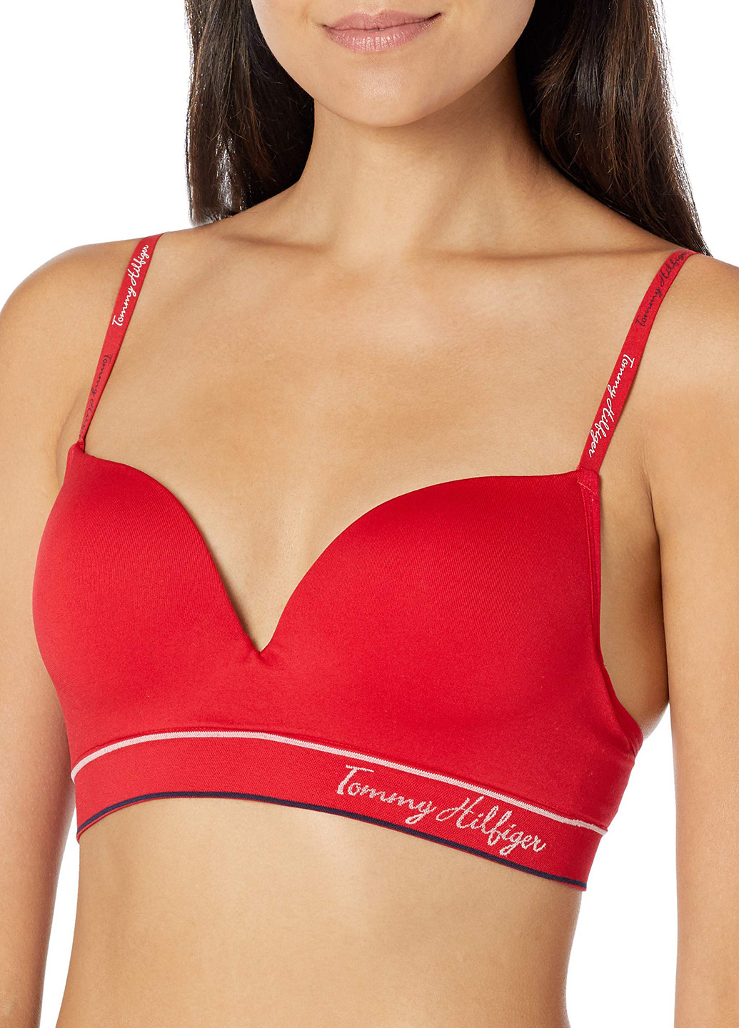 Красный бралетт бюстгальтер Tommy Hilfiger без косточек нейлон