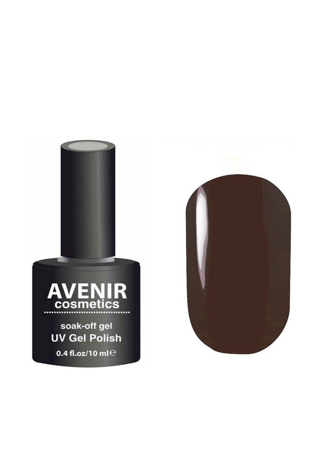 Гель-лак для ногтей №125 (темно-коричневый), 10 мл AVENIR Cosmetics (82321737)