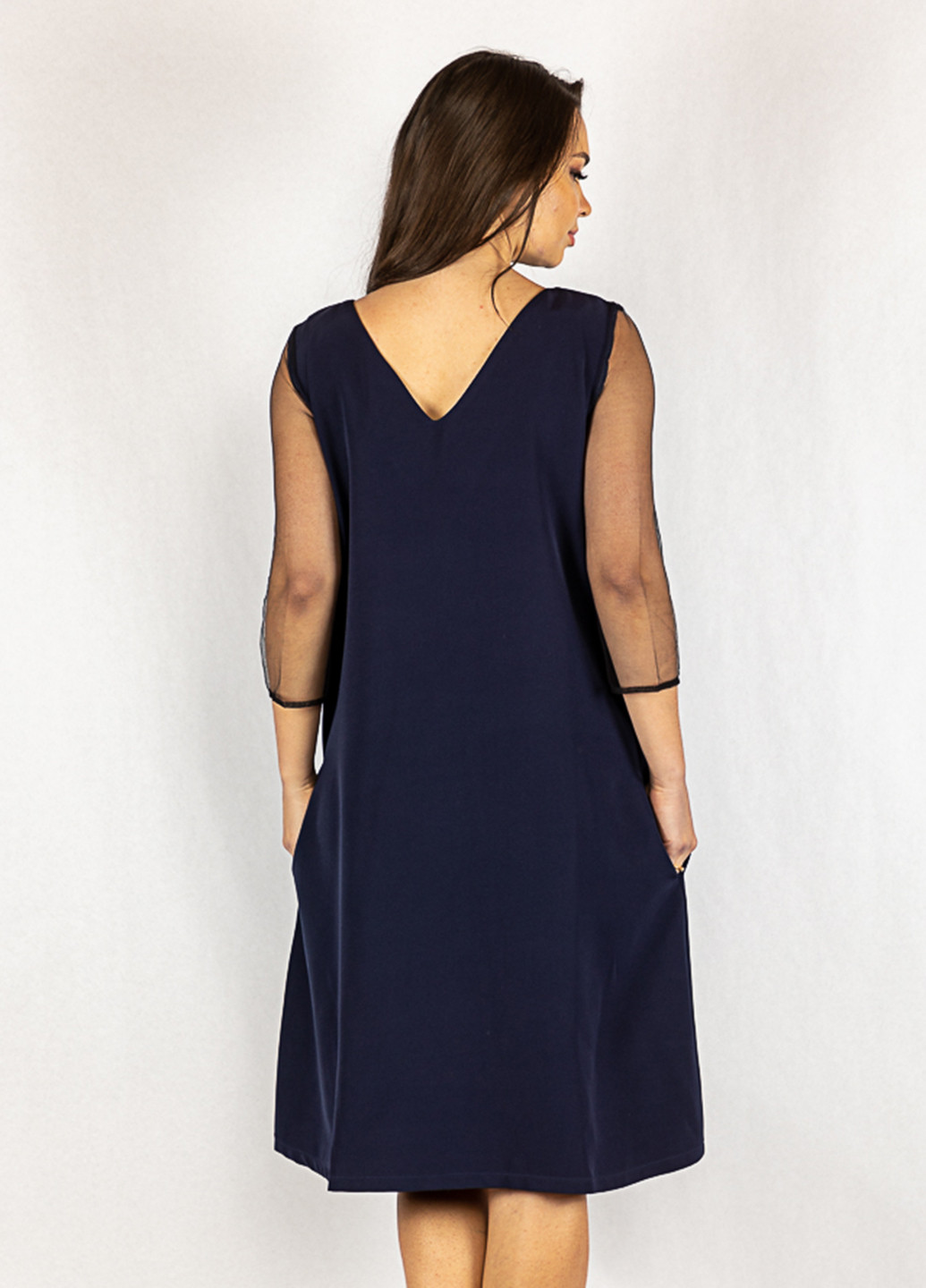 Темно-синя кежуал сукня а-силует Time of Style однотонна