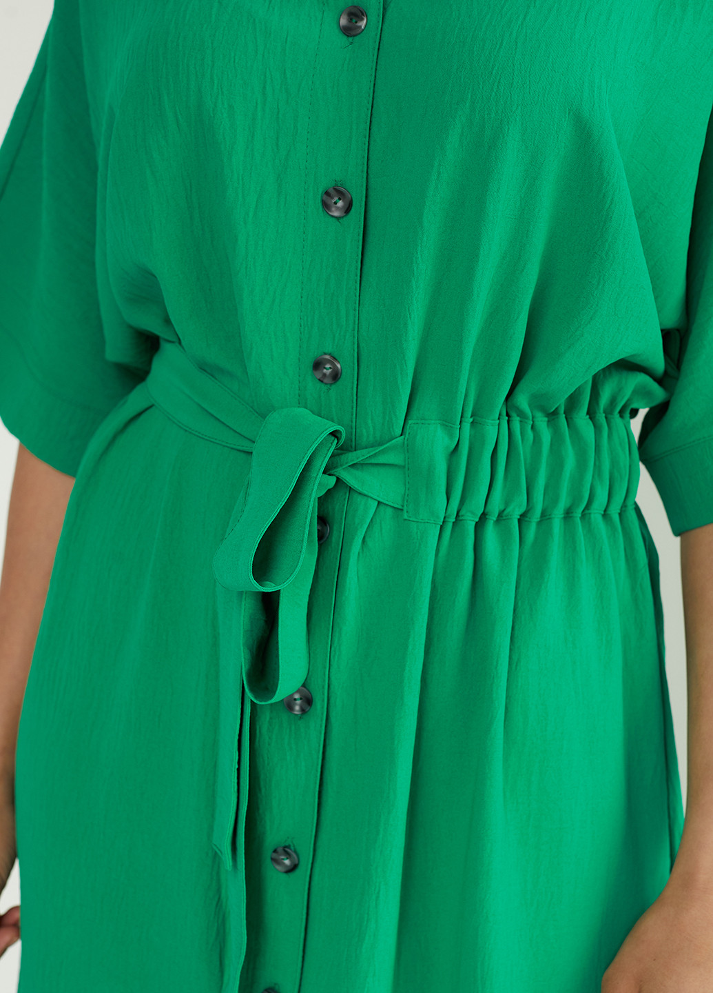 Зеленое кэжуал платье рубашка Miledi однотонное