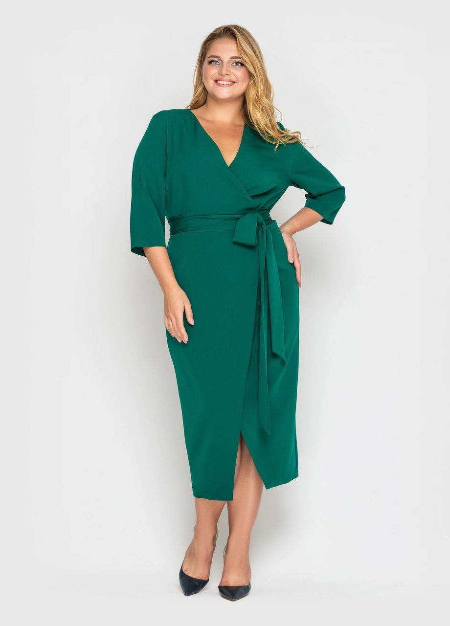 Зеленое кэжуал платье muar жанин зеленый 0334 Vlavi однотонное