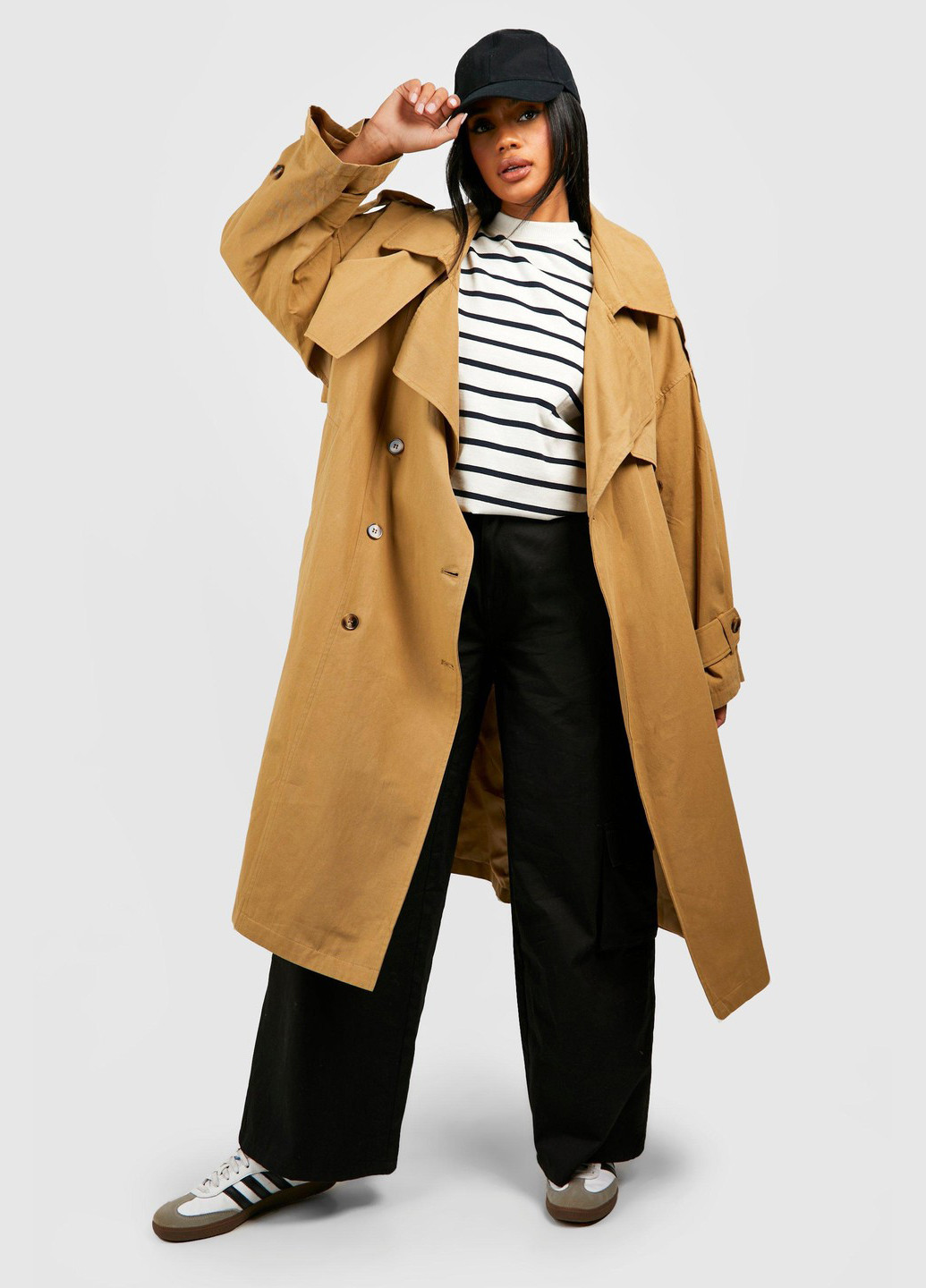 Плащ Boohoo тренчкот на пуговицах демисезон (322186867)