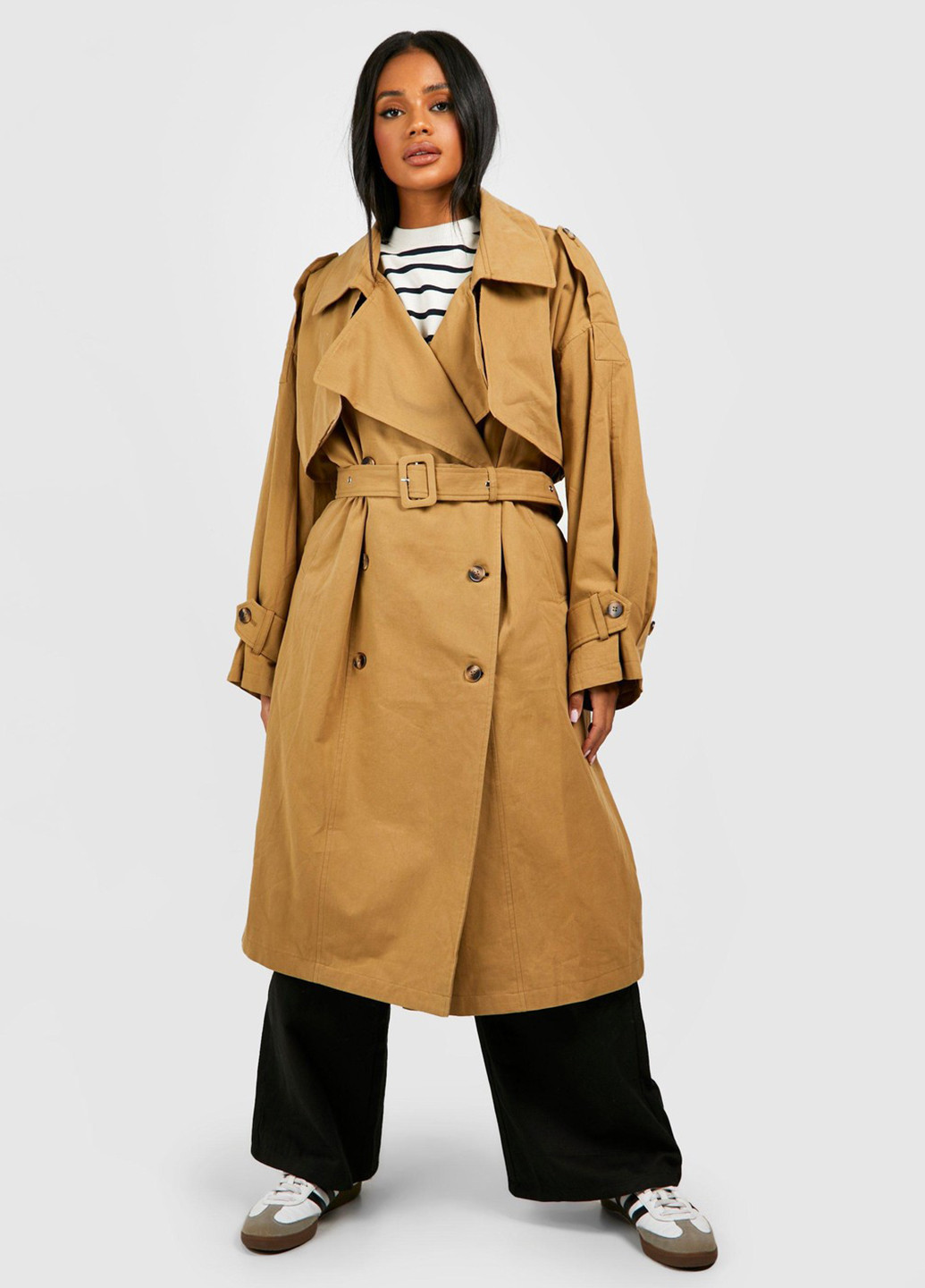 Плащ Boohoo тренчкот на пуговицах демисезон (322186867)