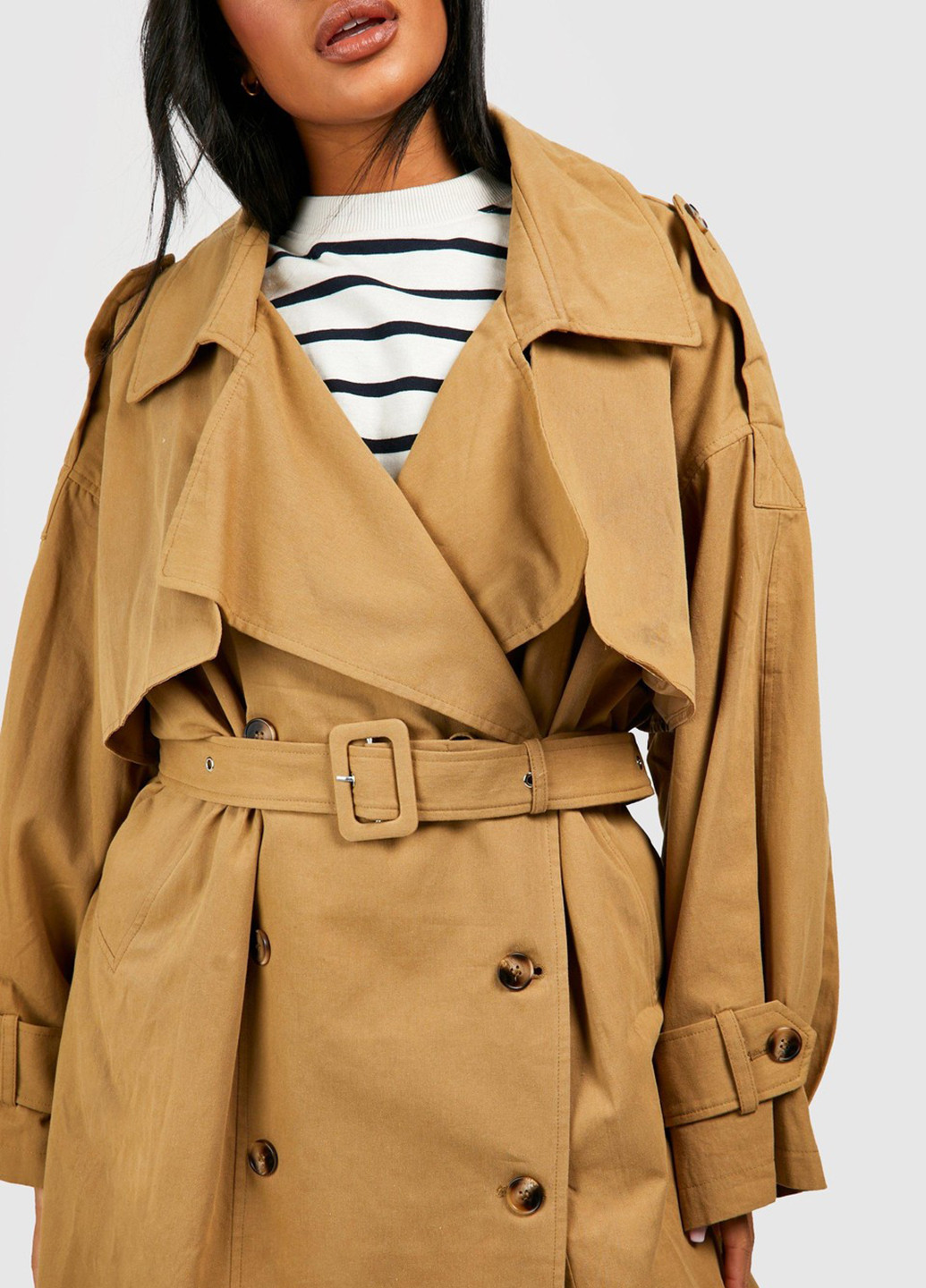 Плащ Boohoo тренчкот на пуговицах демисезон (322186867)