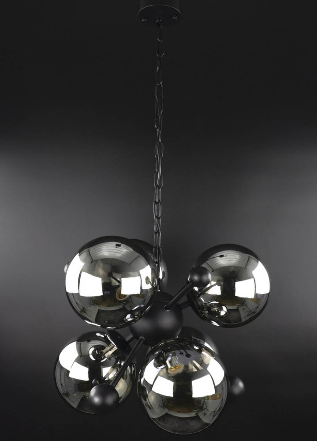 Люстра стельова підвісна в стилі LOFT (лофт) 0666/6-gr Чорний 50х48х48 см. Handmade (234537478)