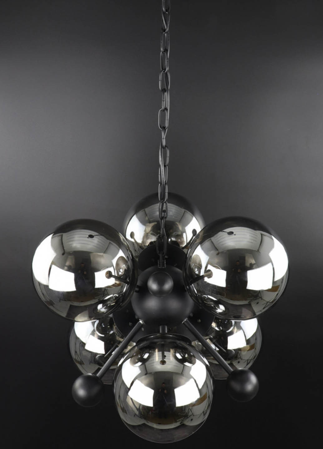 Люстра стельова підвісна в стилі LOFT (лофт) 0666/6-gr Чорний 50х48х48 см. Handmade (234537478)