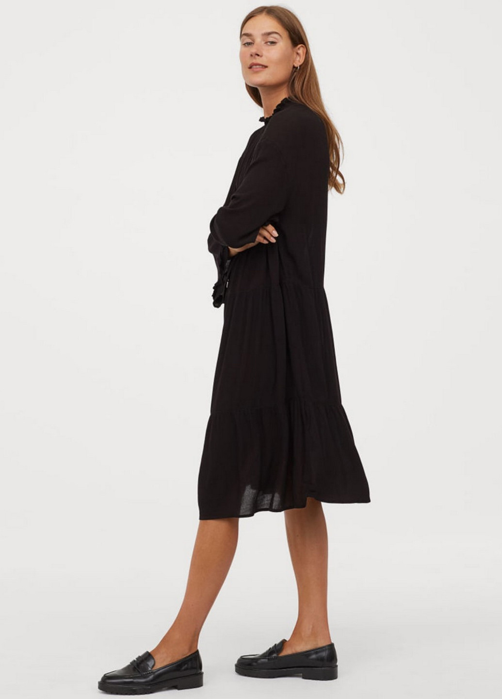 Черное кэжуал платье H&M однотонное