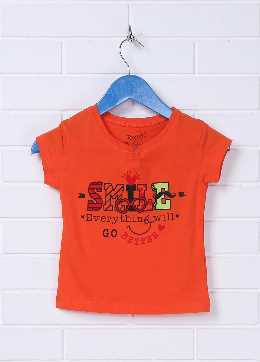 Оранжевая летняя футболка с коротким рукавом Tex