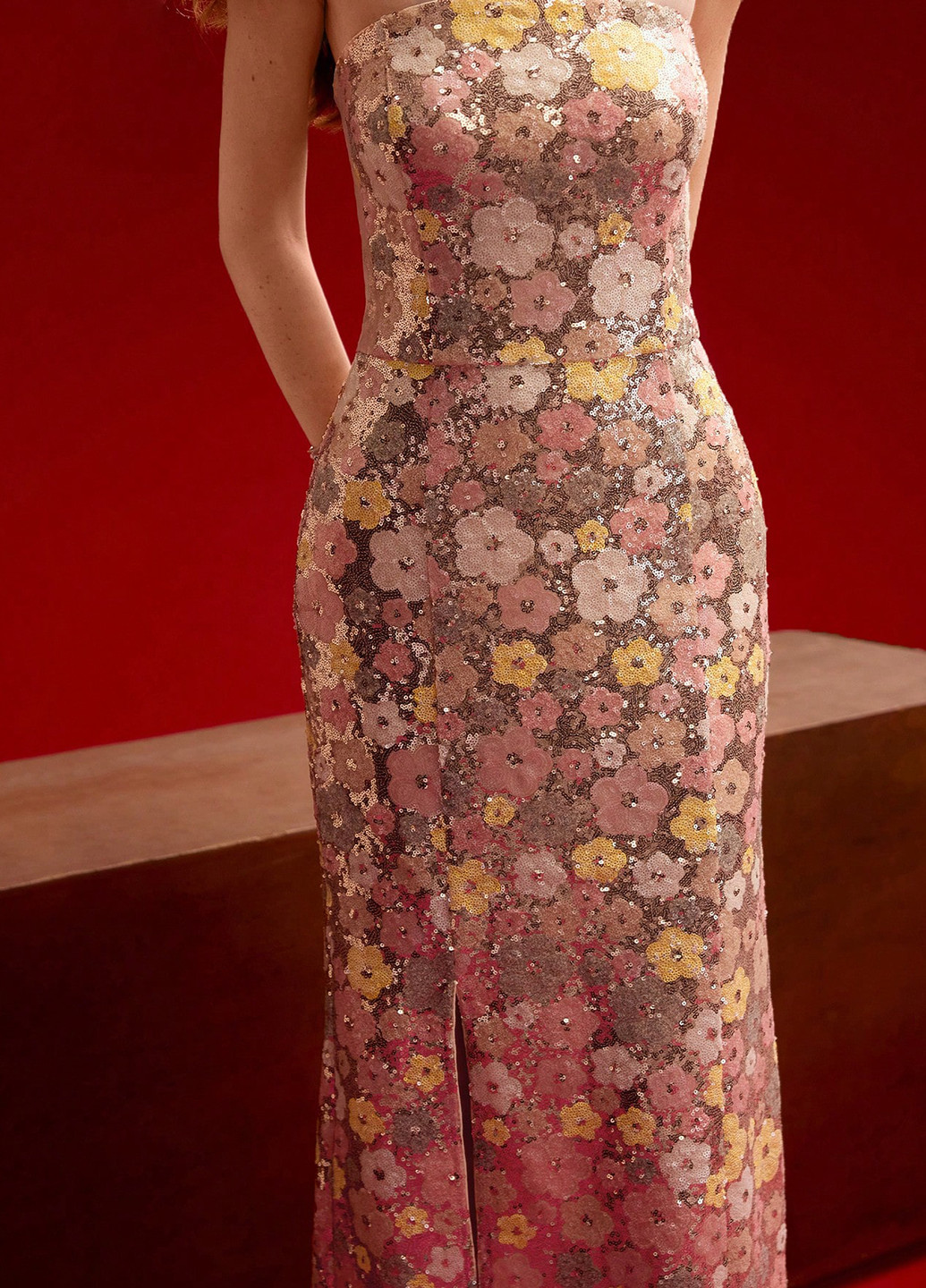 Комбінована святковий, вечірня сукня бандо SHEIN з квітковим принтом