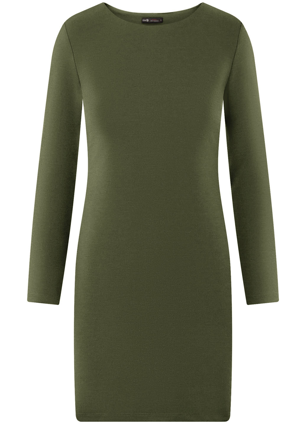 Оливково-зеленое кэжуал платье Oodji однотонное