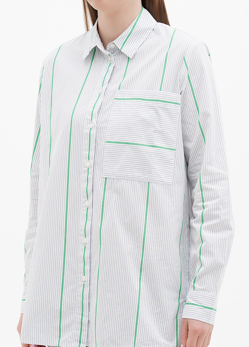 Белая кэжуал рубашка в полоску S.Oliver