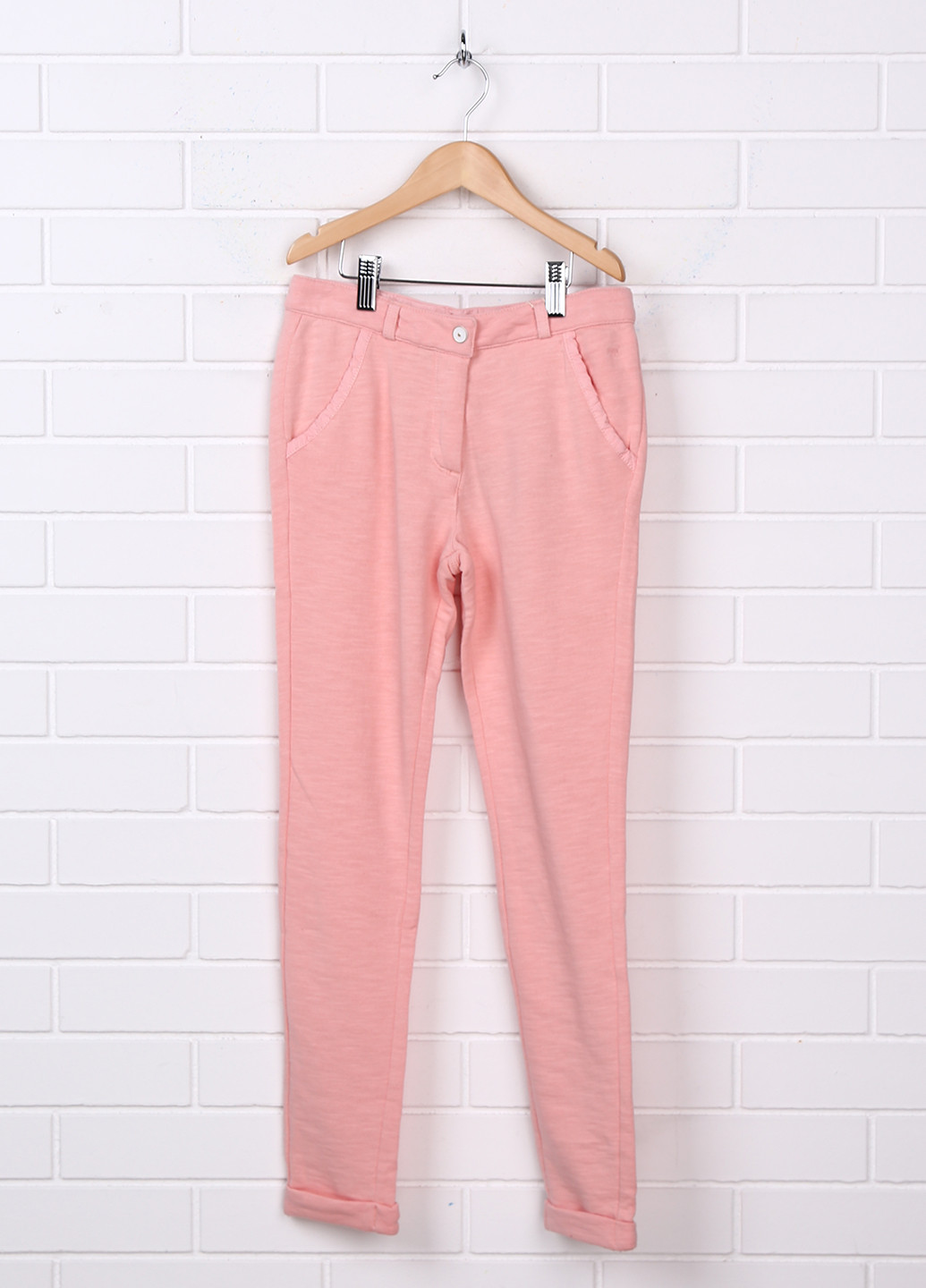 Розовые кэжуал демисезонные со средней талией брюки Tom Tailor