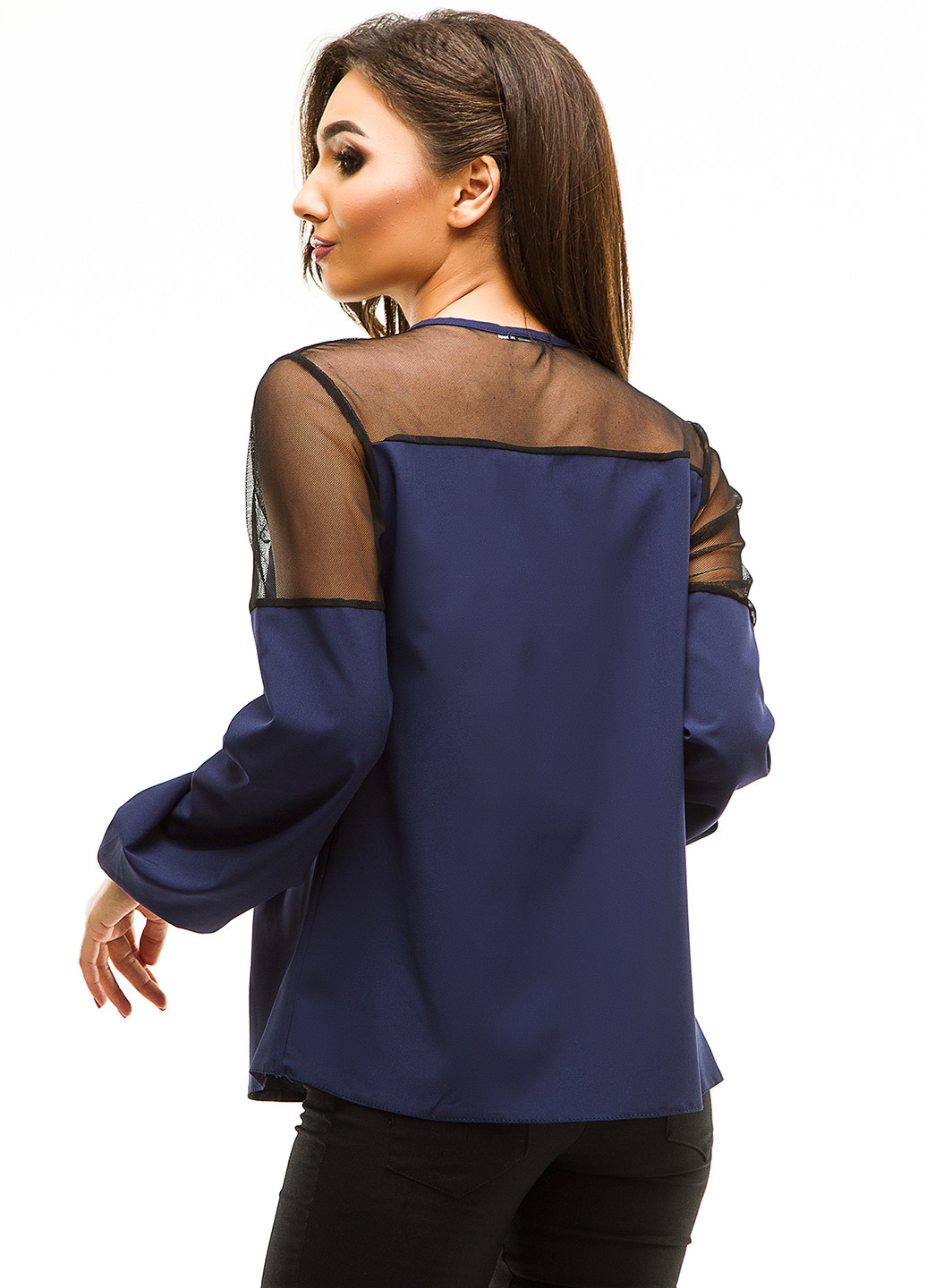 Темно-синяя летняя блуза Lady Style