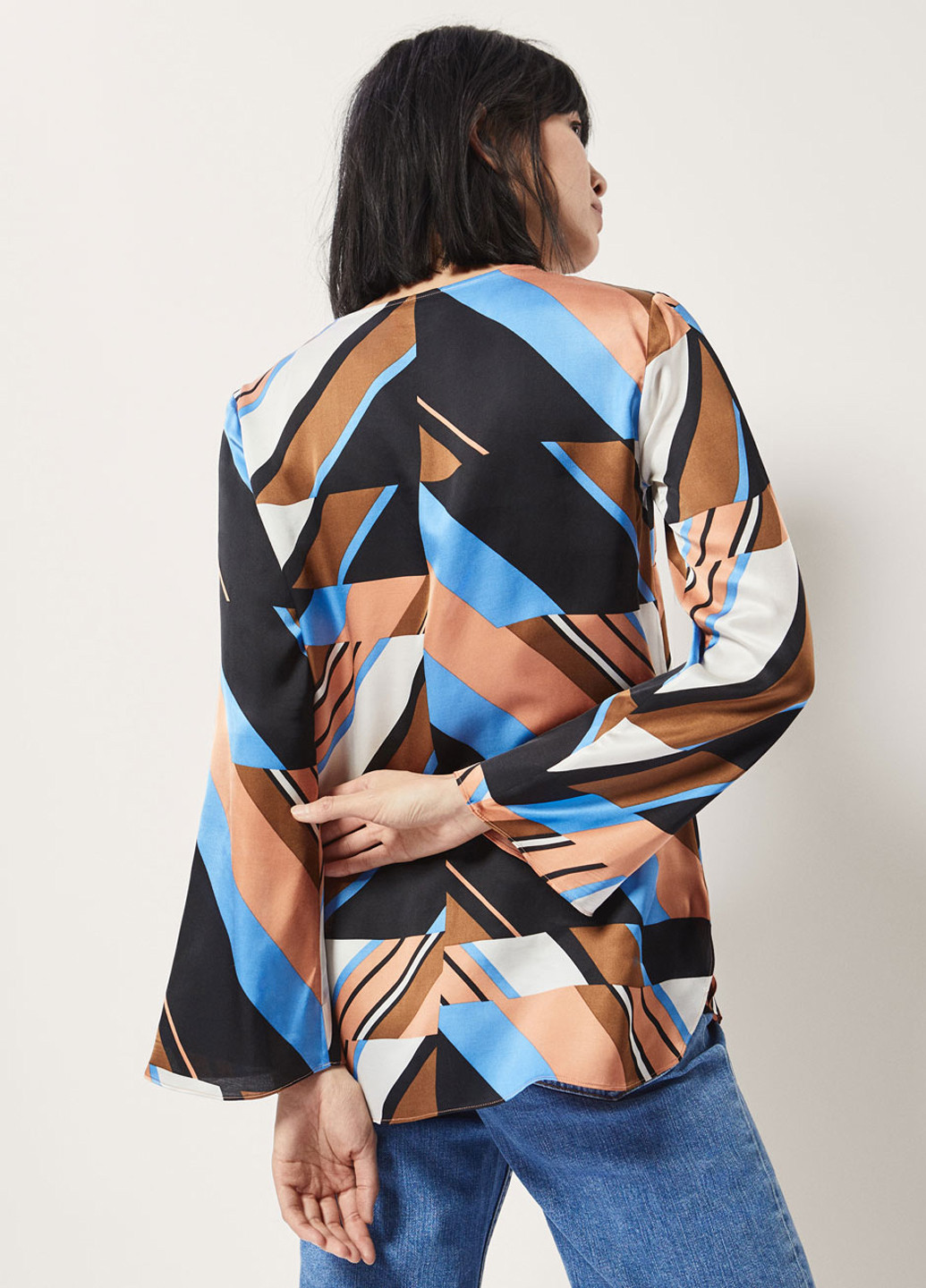 Комбинированная демисезонная блуза Massimo Dutti