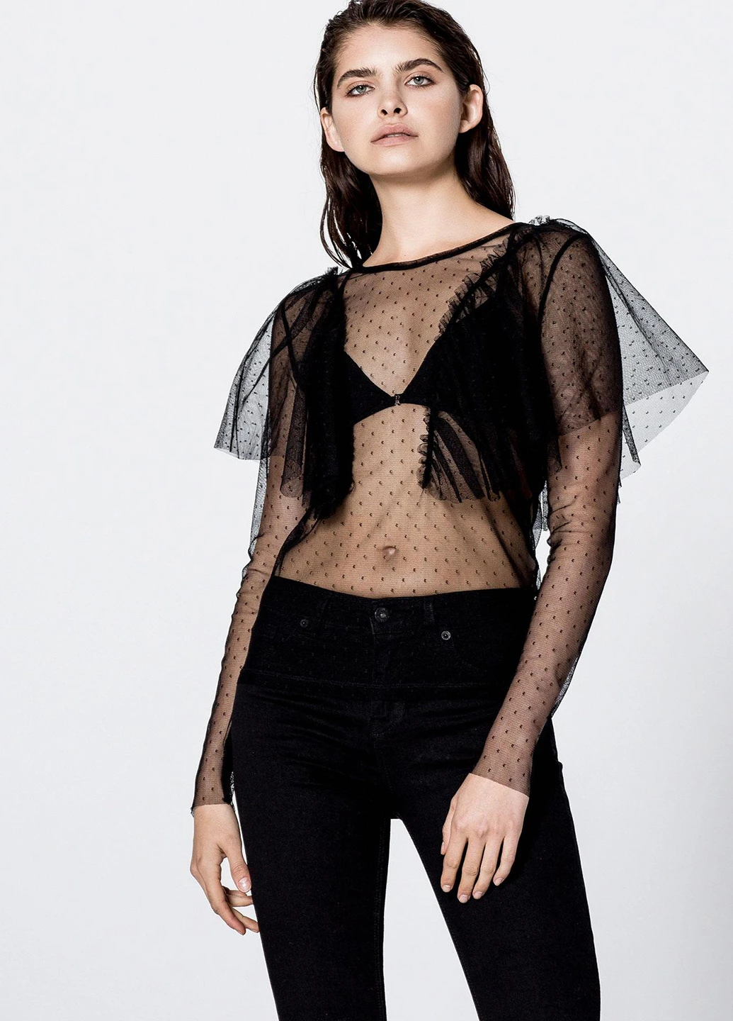 Чорна блуза Pull & Bear