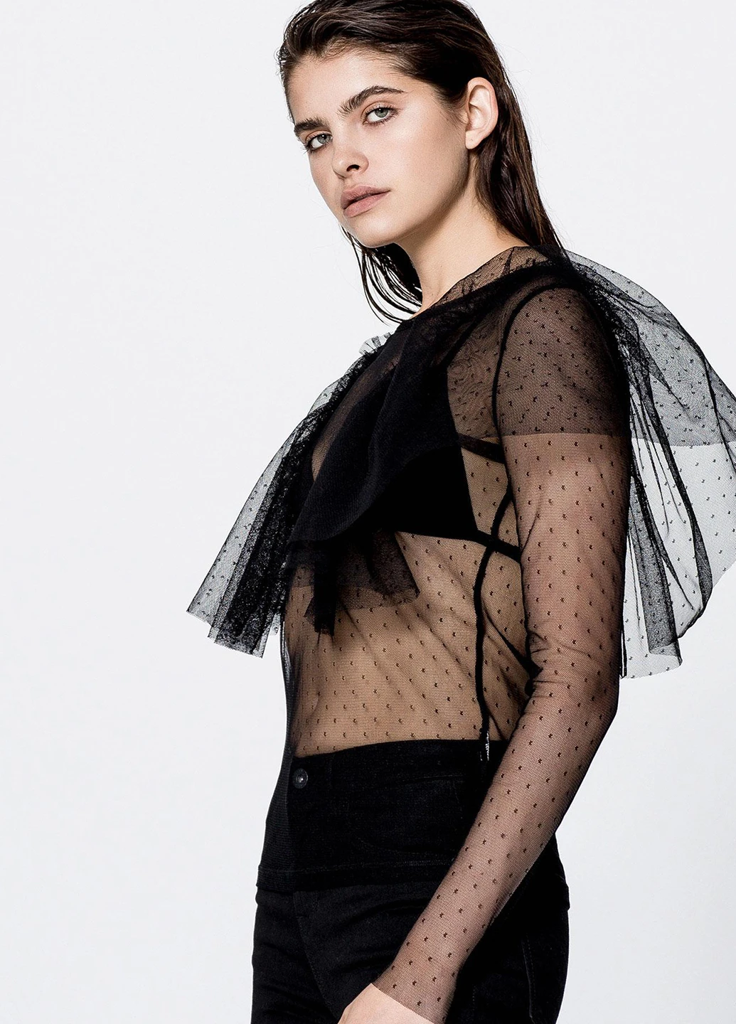 Чорна блуза Pull & Bear