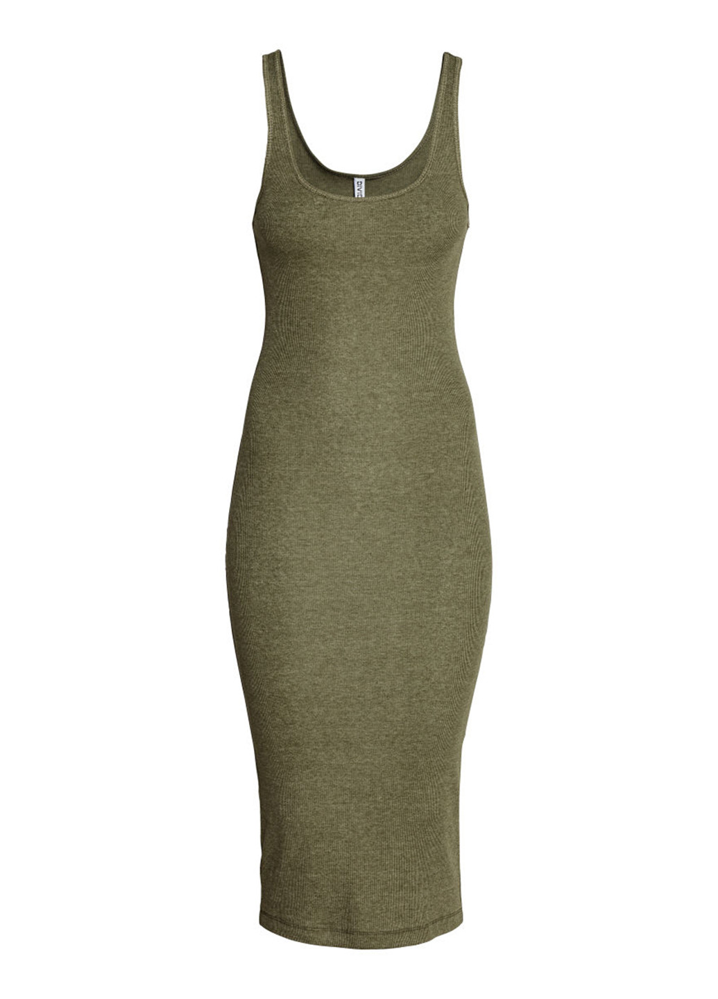 Оливковое (хаки) кэжуал платье платье-майка H&M меланжевое