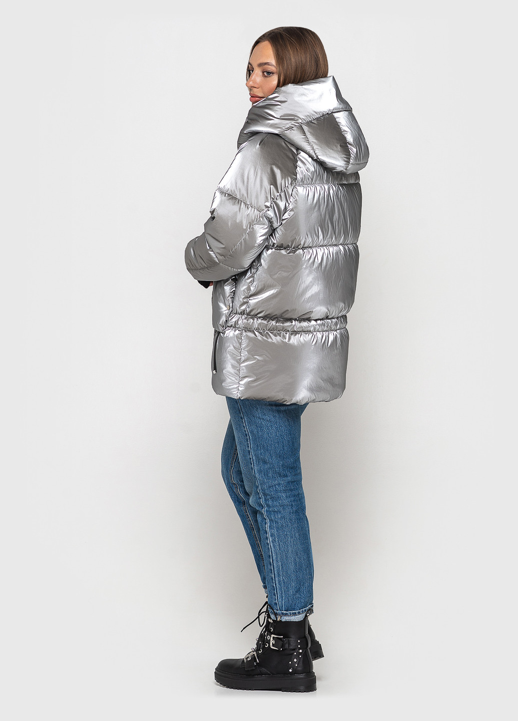 Серебряная зимняя куртка KTL&Kattaleya