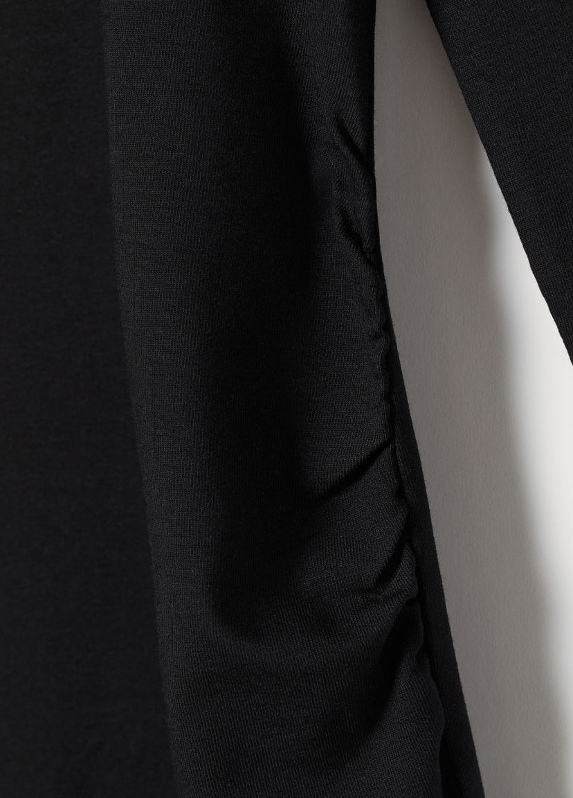 Черное кэжуал мама трикотажное платье H&M однотонное