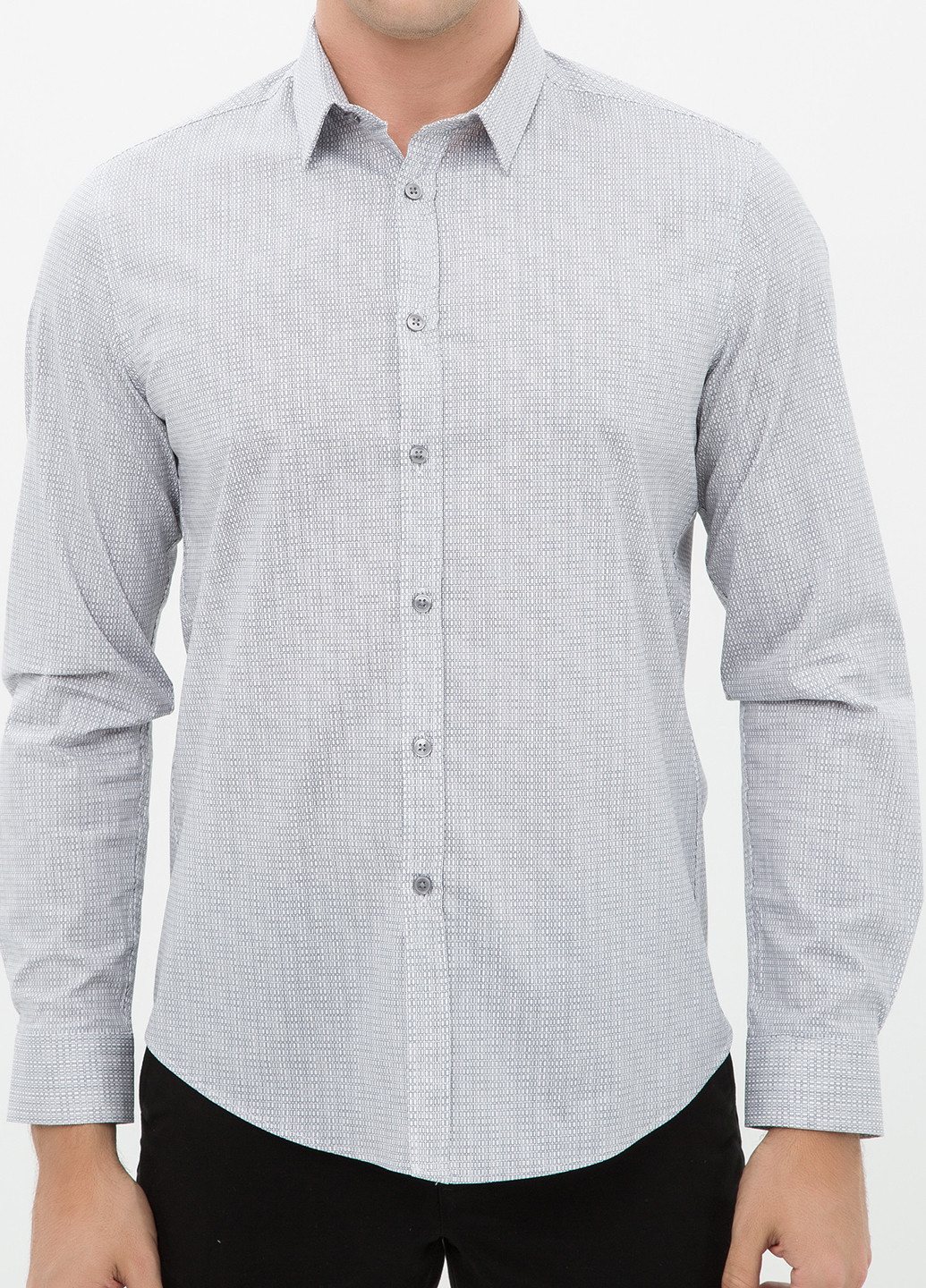 Белая классическая рубашка с геометрическим узором KOTON