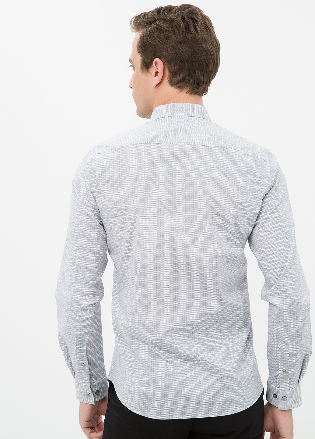 Белая классическая рубашка с геометрическим узором KOTON