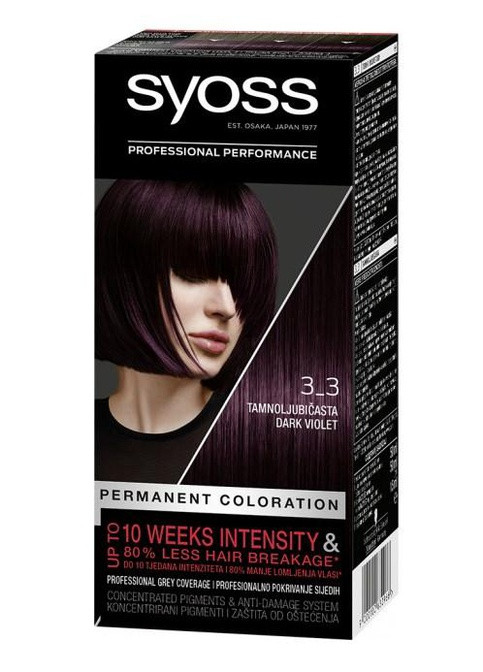 Стійка фарба для волосся 3-3 Темно-фіолетовий Syoss (213088215)