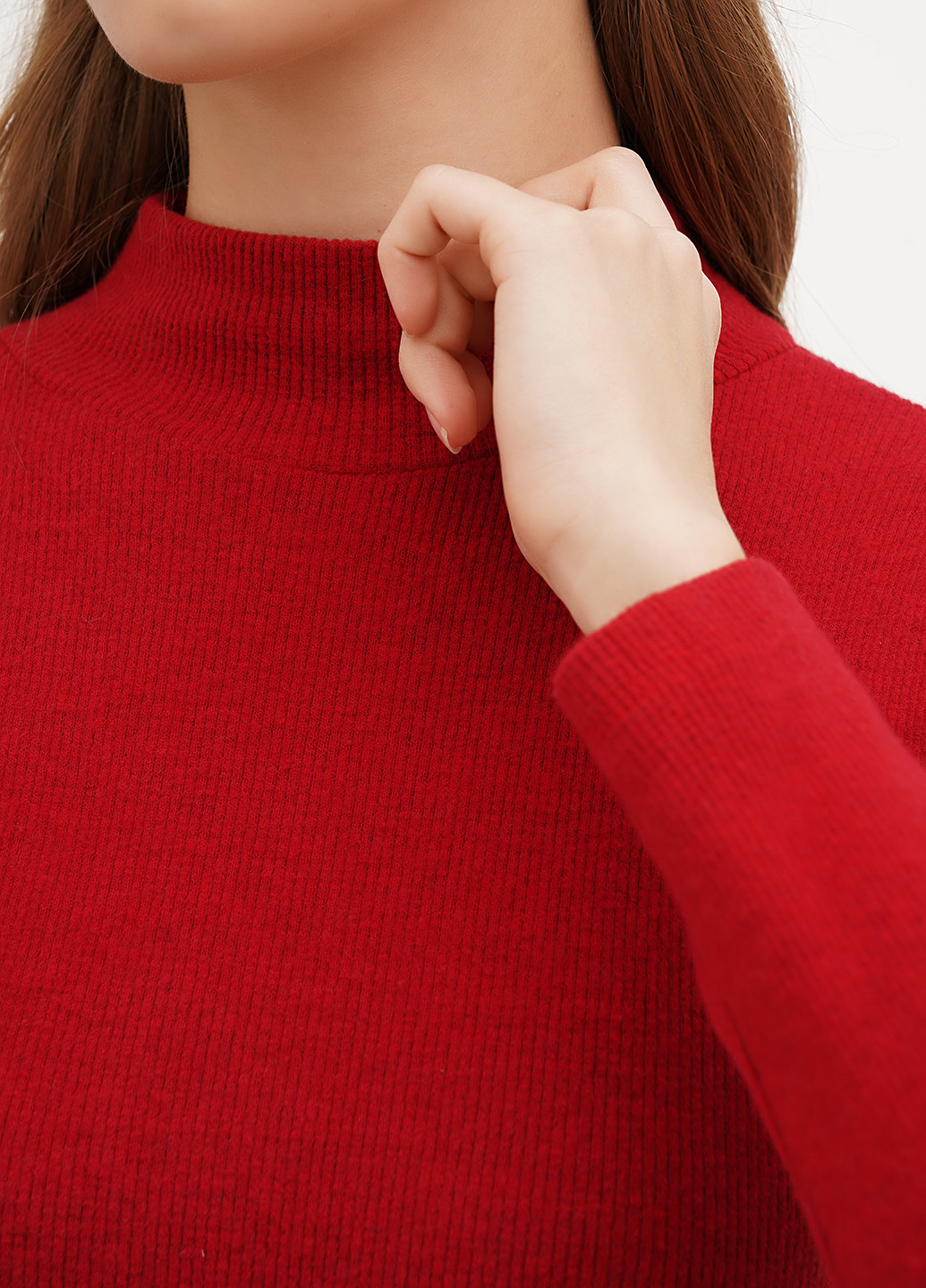 Вишнева кежуал сукня сукня-водолазка Mercan однотонна