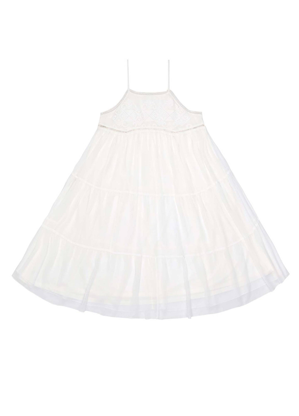 Белое кэжуал платье миди United Colors of Benetton однотонное