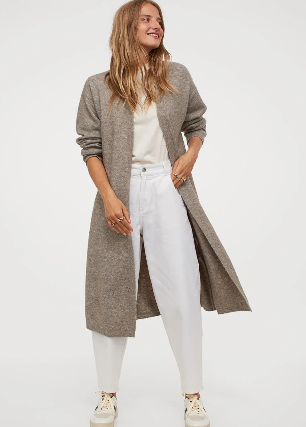 Бежевый демисезонный кардиган H&M