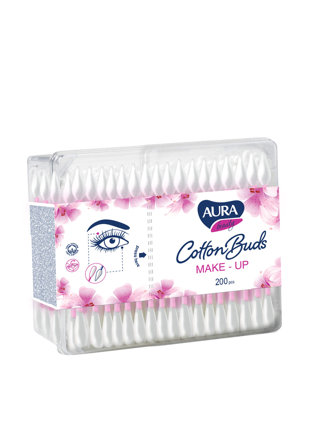 Ватные палочки для макияжа Make-Up Cotton Buds (200 шт.) AURA (79992081)
