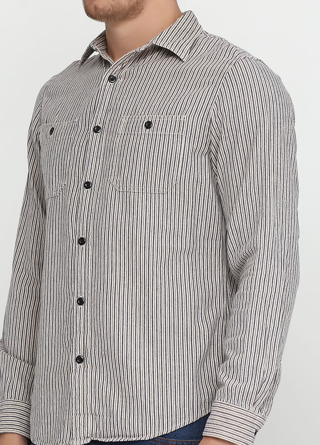 Бежевая кэжуал рубашка в полоску Ralph Lauren с длинным рукавом