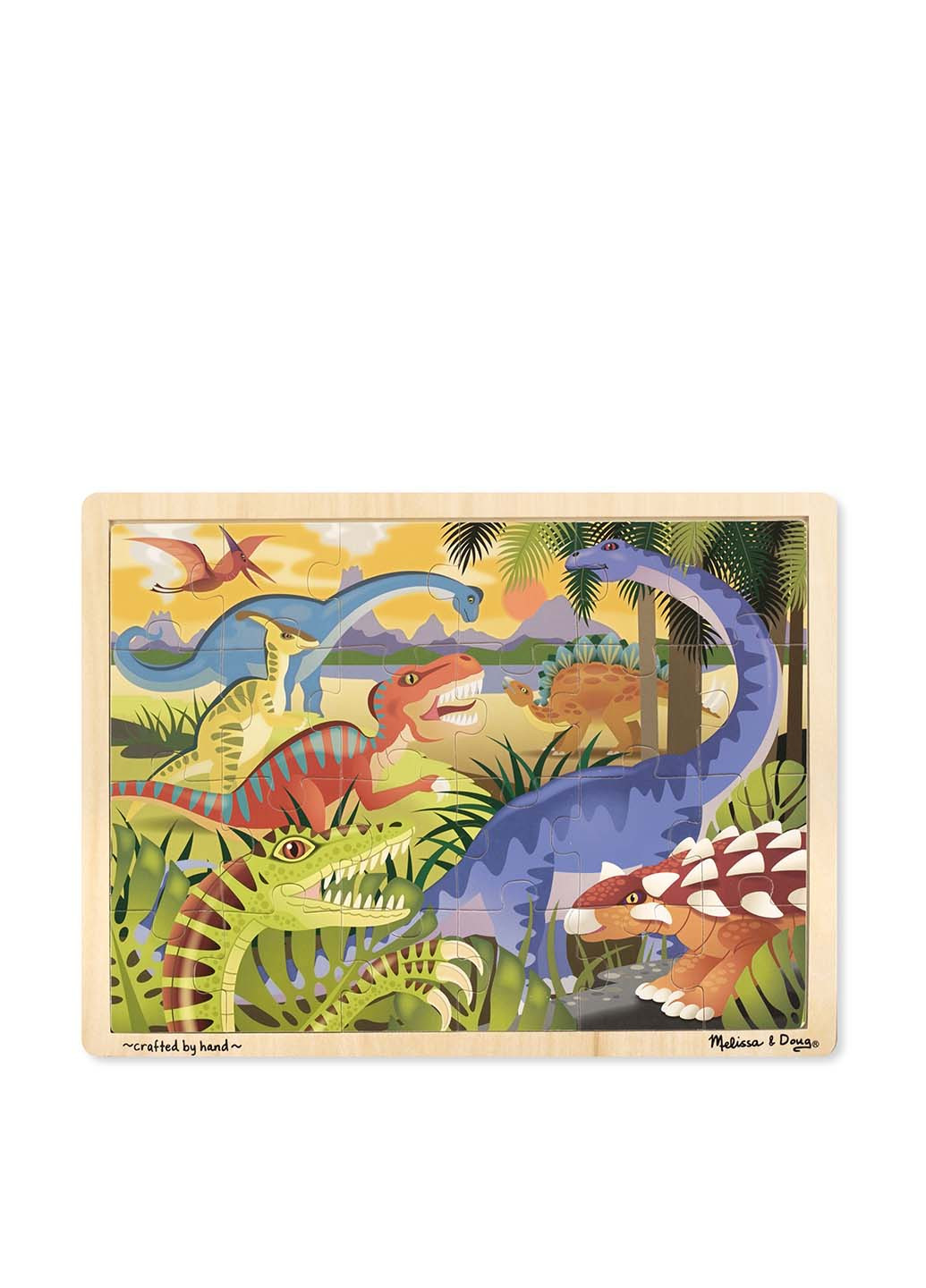Деревянные пазлы в рамке Динозавры (24 эл.) Melissa & Doug (251711209)