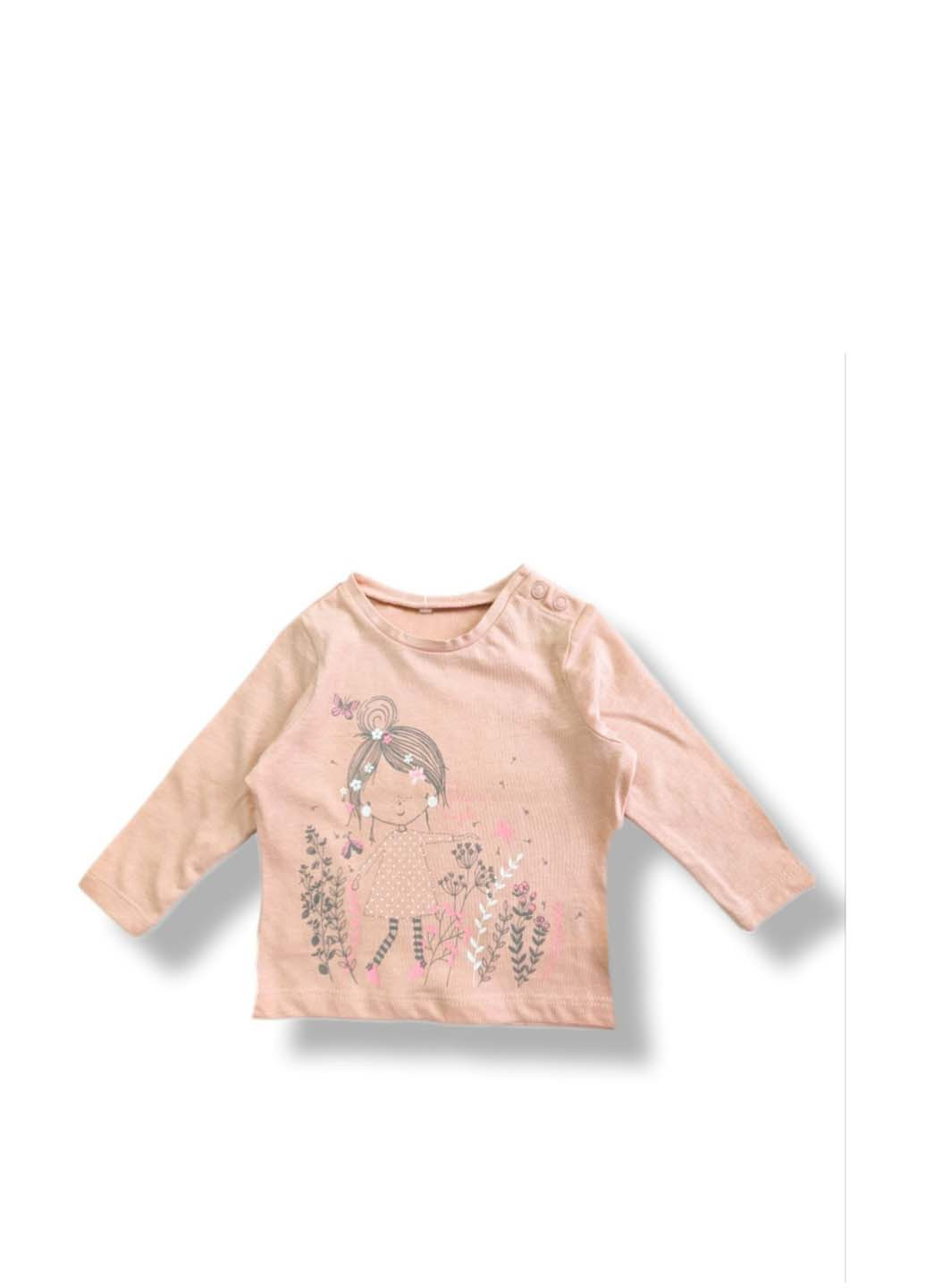 Пудровый демисезонный кэжуал лонгслив Mothercare с рисунком