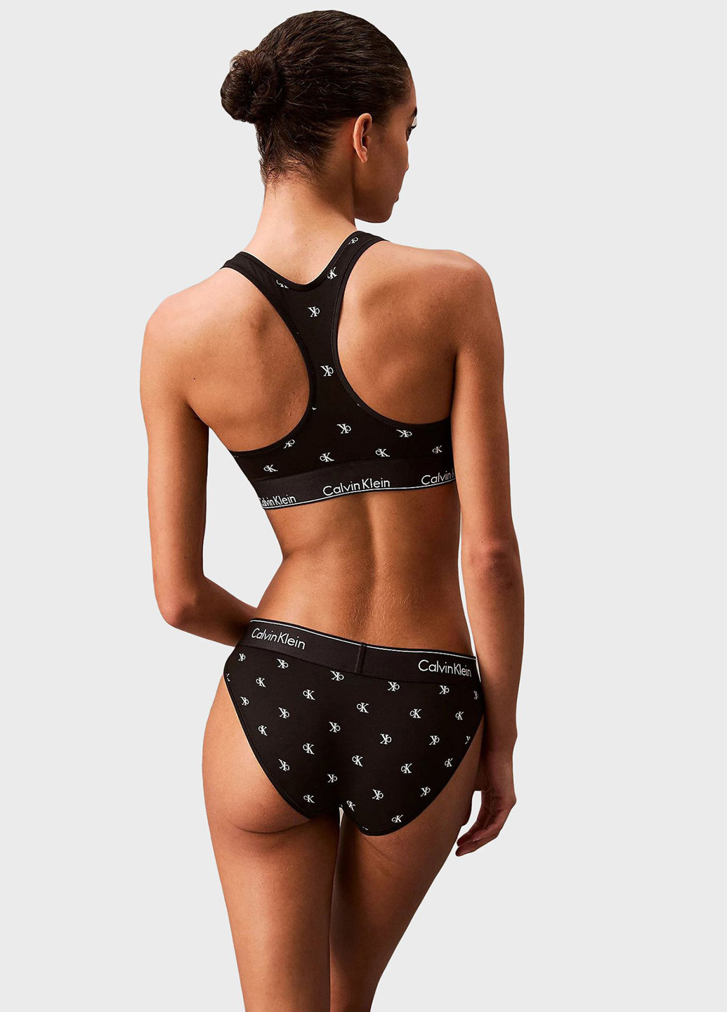 Чёрный топ бюстгальтер Calvin Klein без косточек хлопок