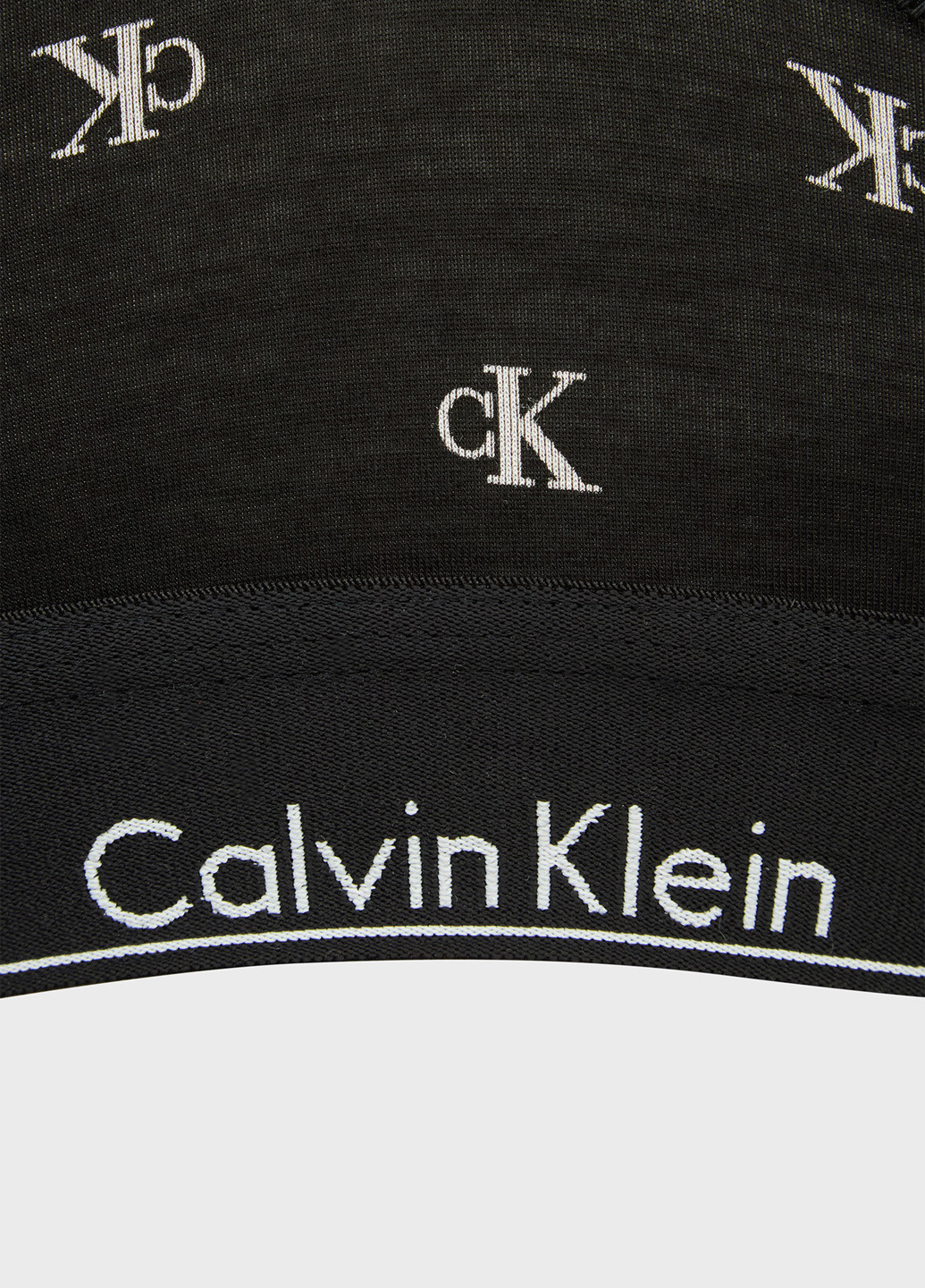 Чёрный топ бюстгальтер Calvin Klein без косточек хлопок