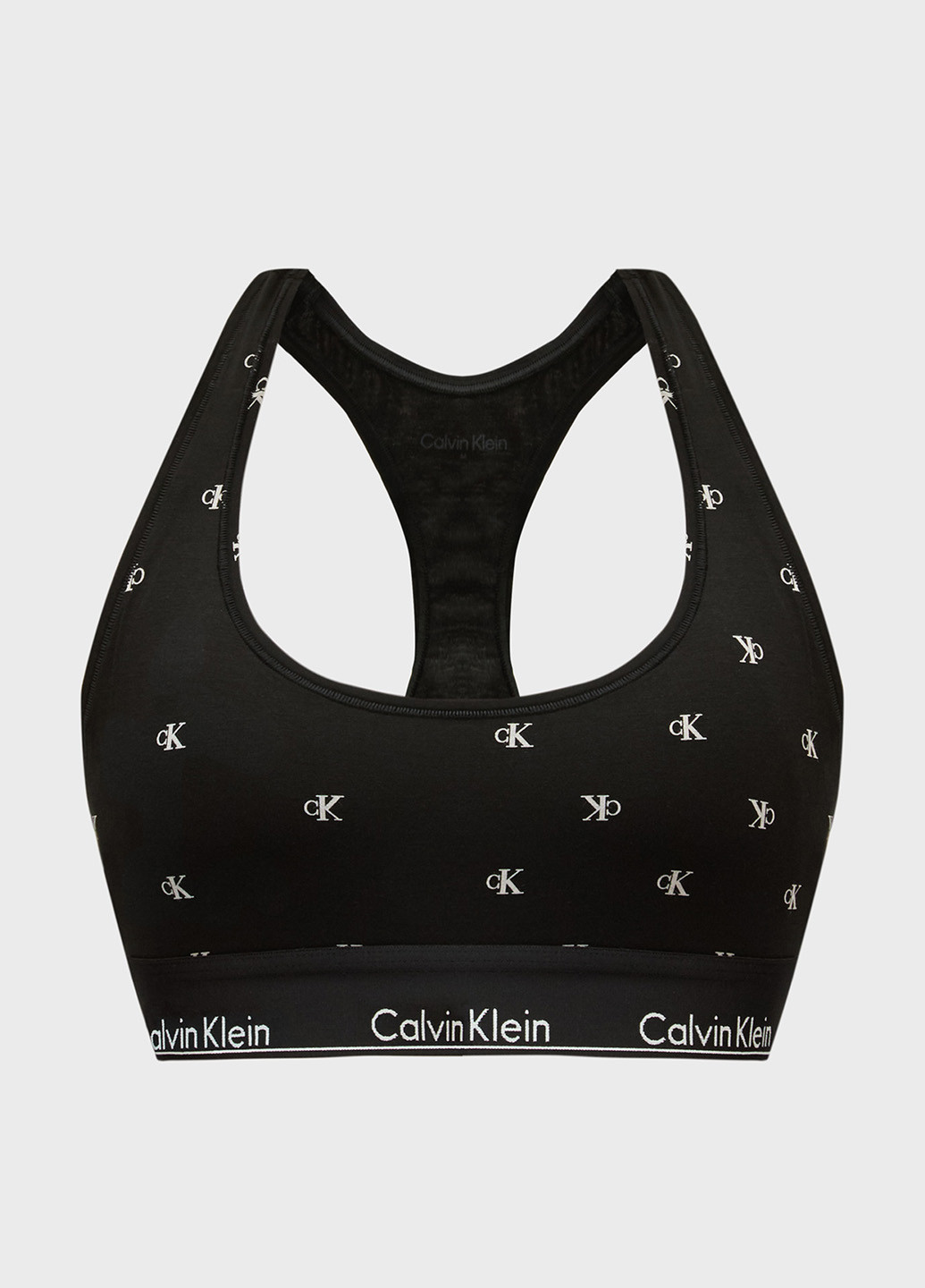 Чёрный топ бюстгальтер Calvin Klein без косточек хлопок