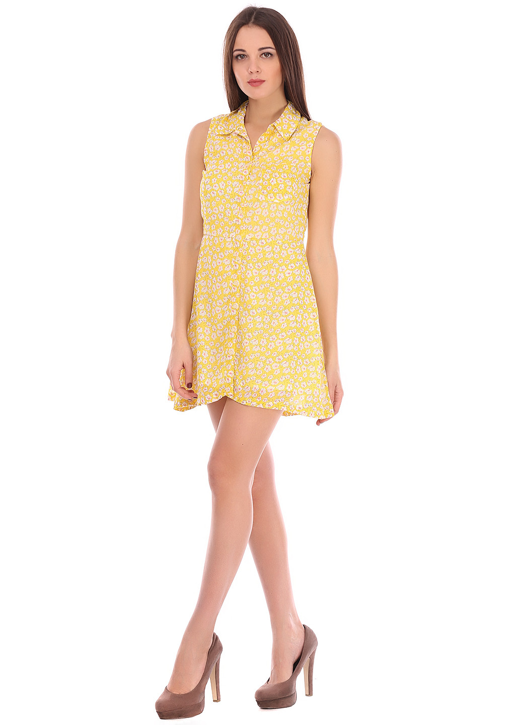 Жовтий кежуал платье LTB з квітковим принтом