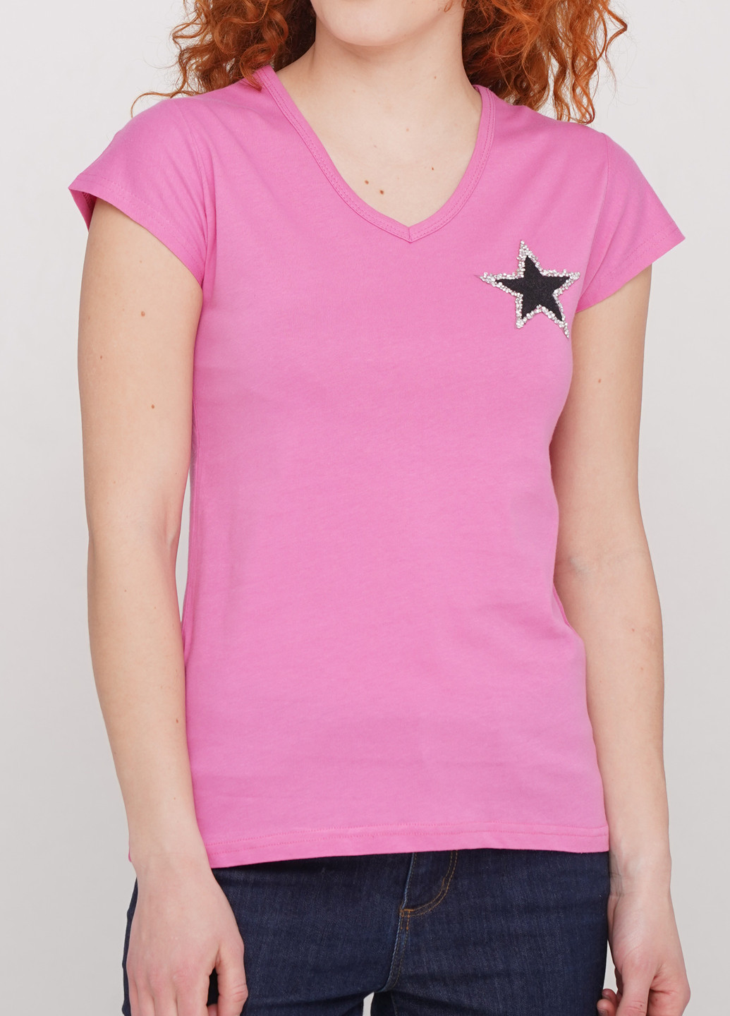 Розовая летняя футболка G & N