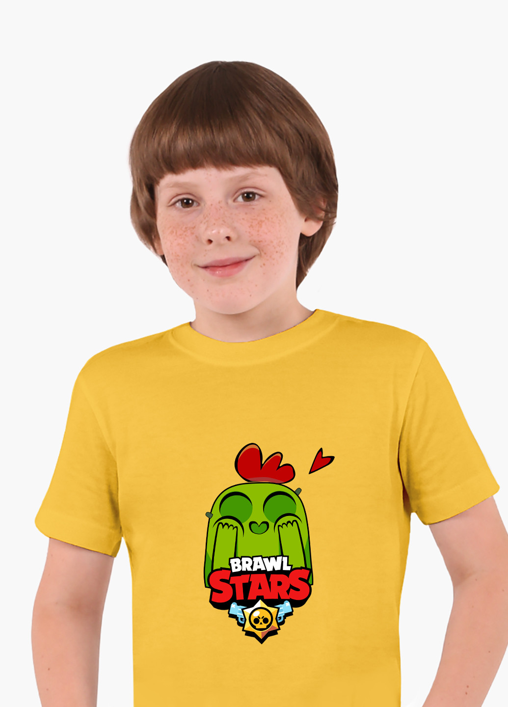Желтая демисезонная футболка детская спайк бравл старс (spike brawl stars)(9224-1010) MobiPrint
